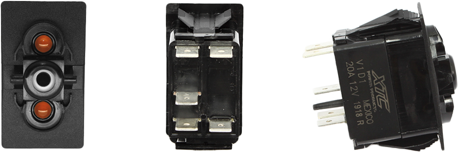 XTC POWER PRODUCTS dash switch body with amber illumination for single accessory control, designed for vehicle dashboard installation.