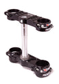 XTRIG Rocs Tech Clamps in black for motorcycle suspension, 22mm diameter, durable aluminum construction.