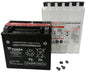 Yuasa YTX14H-BS maintenance-free motorcycle battery with positive and negative terminals visible