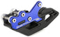 ZETA 3D Chain Guide Blue Yam for drive systems, showcasing the blue plastic and mounting points of the ZETA chain guide.