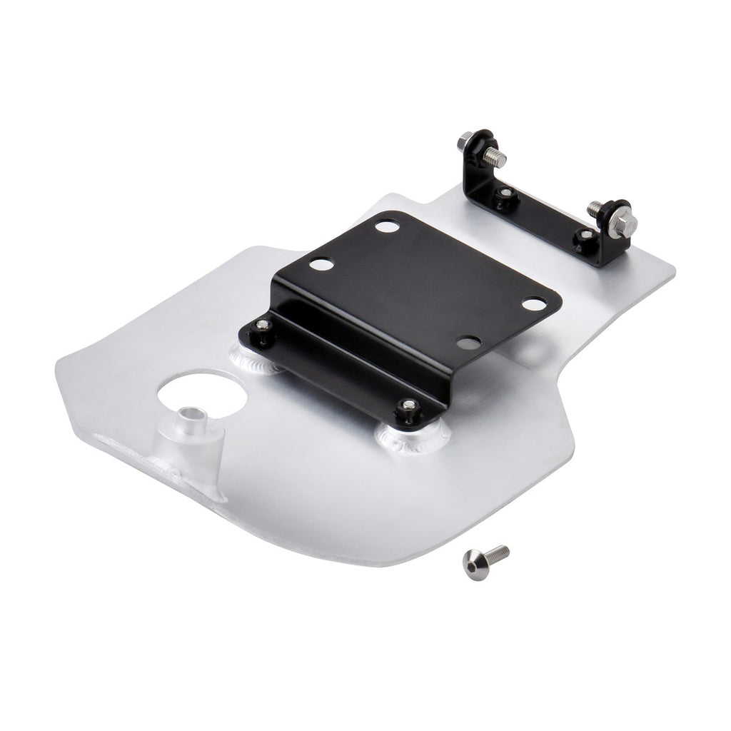 ZETA Glide Plate Crf110 guard, durable black plastic protection for CRF110 motorcycle, designed by ZETA for enhanced durability.