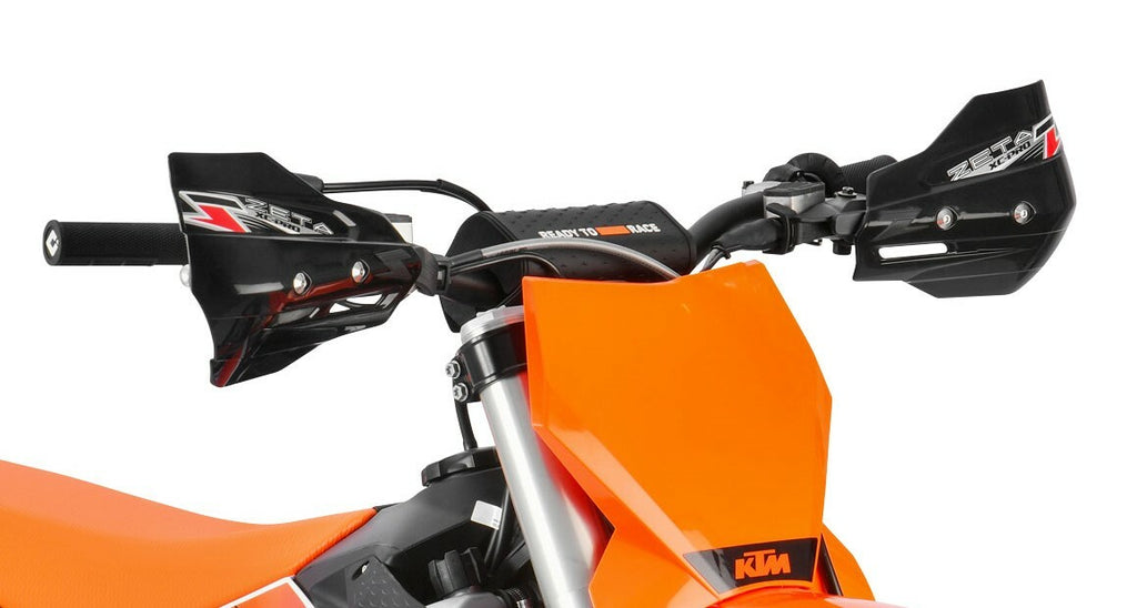 Black ZETA Xc Pro Convert Handguards, durable motorcycle handguards with protective design for off-road riding.