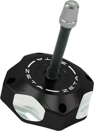 Black ZETA Billet Gas Cap for Honda CRF250 motorcycle, featuring a sleek design and durable construction.