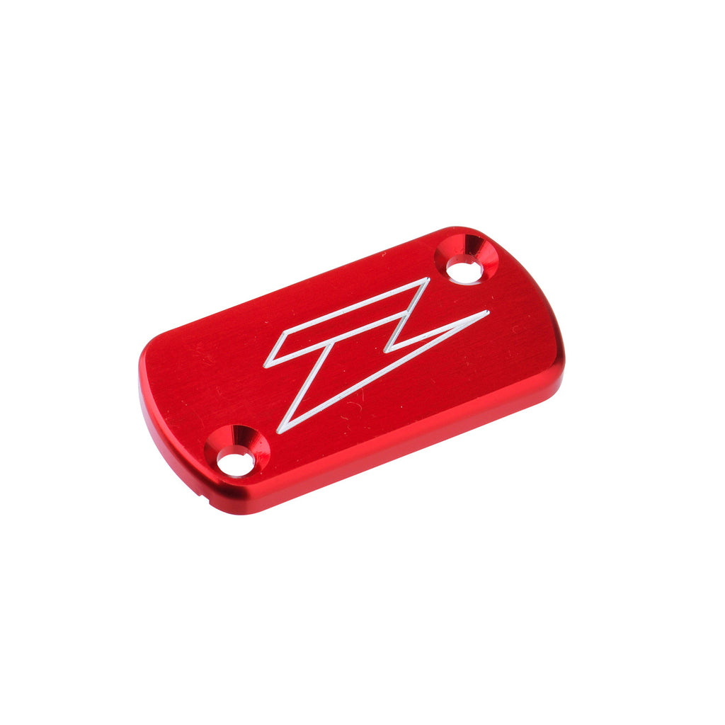 Red ZETA brake reservoir cover for Honda CRF250 motorcycle, designed to protect and enhance the brake fluid reservoir.