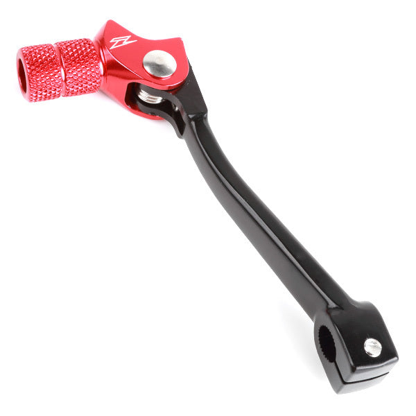 Red forged shift lever by ZETA with +10mm extension, motorcycle gear shift lever with durable construction.