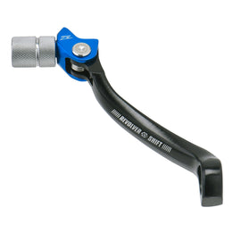 ZETA Revolver shift lever for Husqvarna bikes, blue color, motorcycle gear shift lever with ergonomic design.