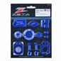 Blue ZETA Billet Kit for Yamaha off-road motorcycles, featuring durable, precision-machined components for enhanced performance.