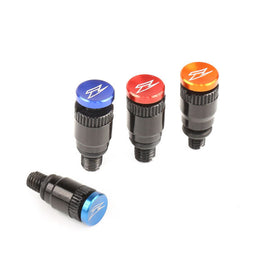 ZETA Suspension Fork Top Bleeder S-Type WP 2pcs in H-Blue, showing the blue bleeder caps on the suspension components.