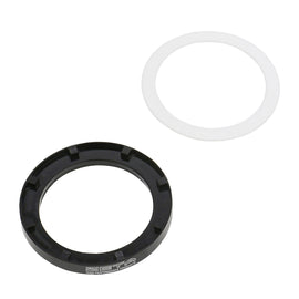 ZETA WP50 preload adjuster for motorcycle suspension, shown in black with mounting components attached.