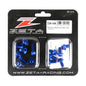 Blue ZETA Aluminum Bolt Kit with multiple bolts and nuts, designed for durable motorcycle or bike assembly.