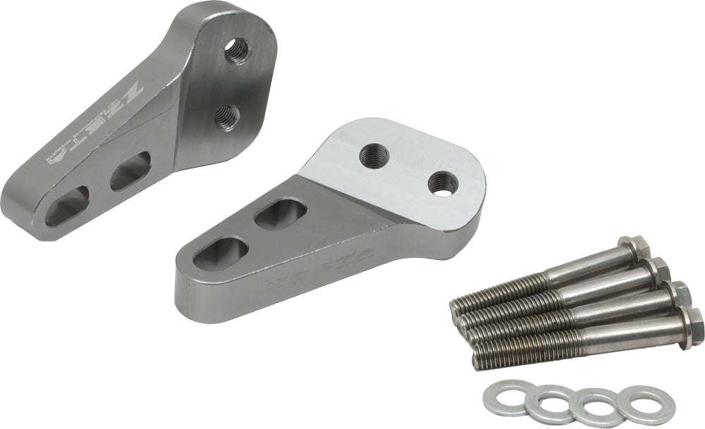 ZETA Armor TC-Mount Front for motorcycle, black metal mounting bracket with bolts and hardware, close-up view.