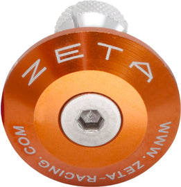Orange ZETA Bar End Plug for 35mm handlebars, featuring a sleek design and durable construction.