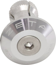 Load image into Gallery viewer, Silver ZETA Bar End Plug for motorcycle handlebars, designed for durability and a sleek finish.