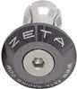 ZETA titanium bar end plug for bike handlebars, black finish, designed for secure fit and style.