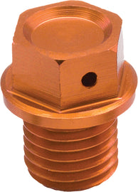 ZETA magnetic drain plug in bright orange with magnetic tip, designed for automotive oil or fluid drainage.