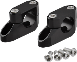 ZETA offset handlebar riser kit in black, 20mm, for 26mm and 28.6mm handlebars, with 22.2mm clamp diameter, shown on bike.