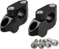 Black ZETA Offset Handlebar Riser Kit with 20mm, 26mm, and 22.2mm clamps for motorcycle handlebars.
