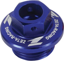 Load image into Gallery viewer, Blue ZETA Oil Filler Plug 634-8142B, durable automotive part for oil reservoir filling and maintenance.