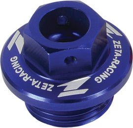 Blue ZETA Oil Filler Plug 634-8142B, durable automotive part for oil reservoir filling and maintenance.