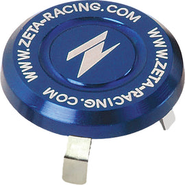 Blue ZETA Stem Cap for bicycles, featuring the 634-8220B model, designed to fit securely and enhance bike aesthetics.
