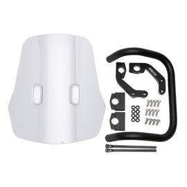 ZETA Adventure Windscreen for Honda motorcycles, clear windshield with mounting brackets, designed for off-road riding.