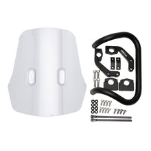 Load image into Gallery viewer, ZETA Adventure Windscreen for Kawasaki motorcycle, clear windshield with mounting brackets, designed for durability and wind protection