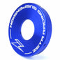 Blue ZETA R-Shock end cap for Yamaha YZ250 motorcycle, designed for durability and performance.