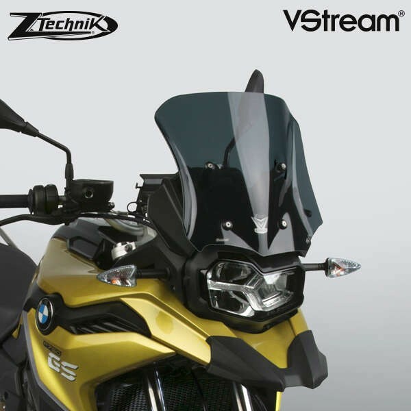 ZTechnik Vstream Windscreen Sport Dark Tint for BMW motorcycle, showing the tinted windshield with aerodynamic shape.